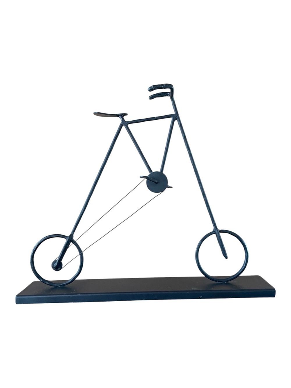 Black Metal Big Wheel Bicycle Decorative Art Accent Sculpture